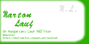 marton lauf business card